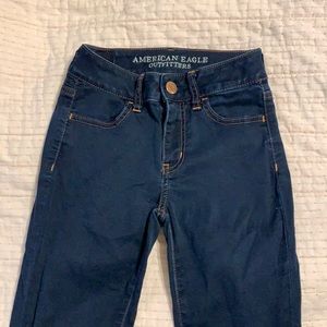 American Eagle dark wash high rise skinny jeans